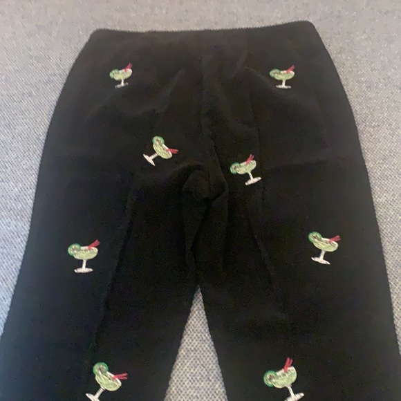 CJ Lang Black Margarita Embroidered Pant Size 2 - Picture 3 of 4